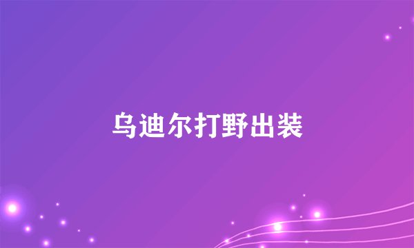 乌迪尔打野出装