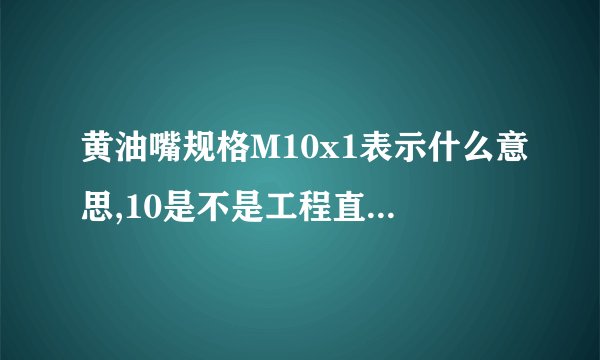 黄油嘴规格M10x1表示什么意思,10是不是工程直径。X1表示什么呀？谢谢