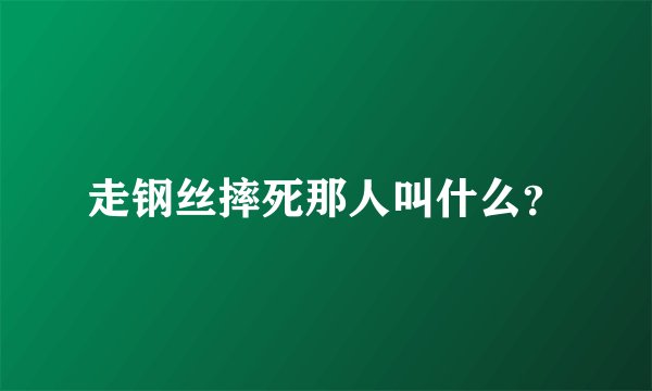 走钢丝摔死那人叫什么？