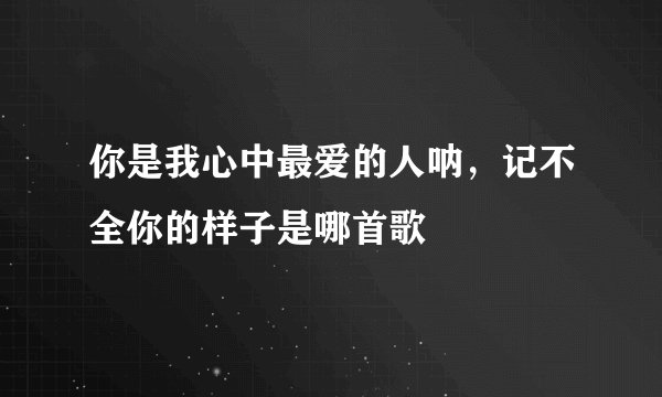 你是我心中最爱的人呐，记不全你的样子是哪首歌