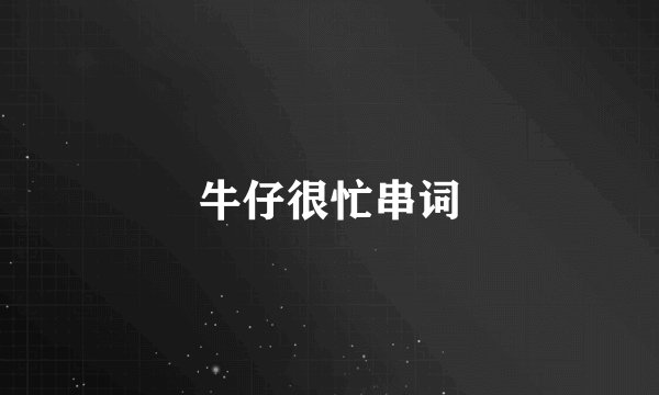 牛仔很忙串词