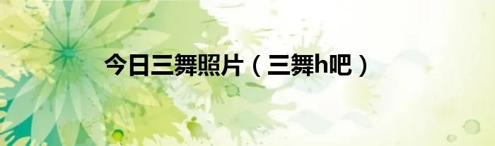 今日三舞照片（三舞h吧）
