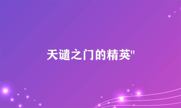 天谴之门的精英