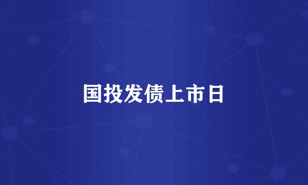 国投发债上市日