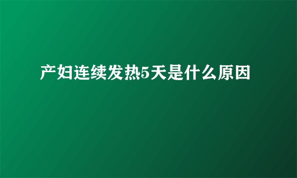 产妇连续发热5天是什么原因
