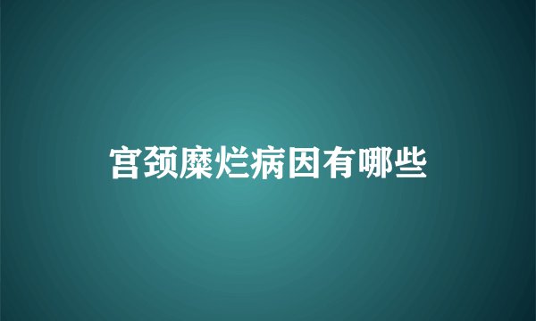 宫颈糜烂病因有哪些