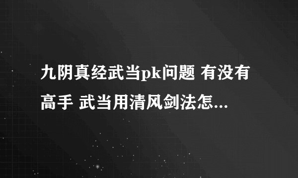 九阴真经武当pk问题 有没有高手 武当用清风剑法怎么pk才牛