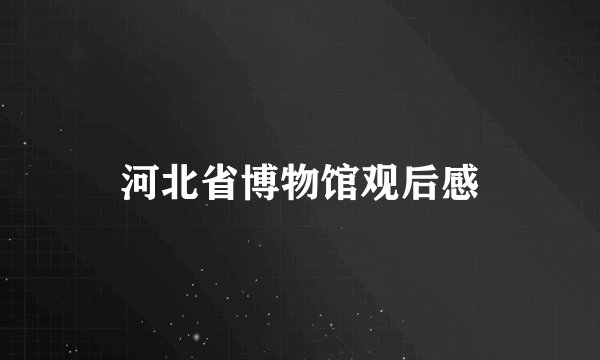 河北省博物馆观后感