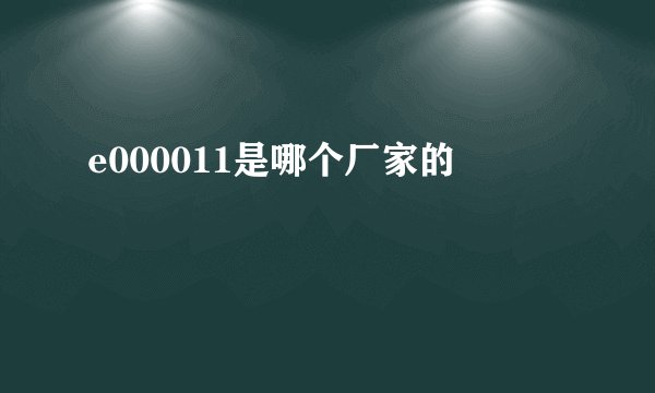 e000011是哪个厂家的