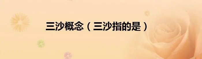 三沙概念（三沙指的是）