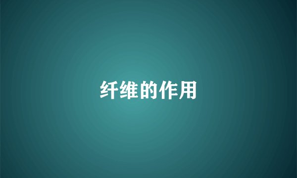 纤维的作用