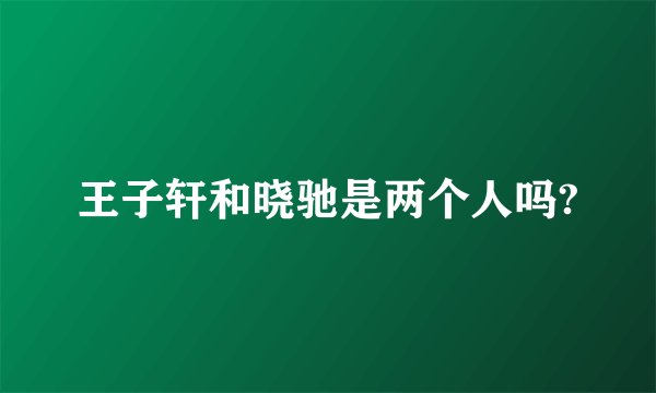 王子轩和晓驰是两个人吗?