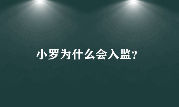 小罗为什么会入监?