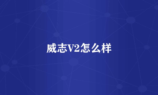 威志V2怎么样