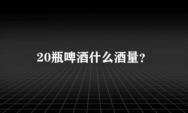 20瓶啤酒什么酒量？