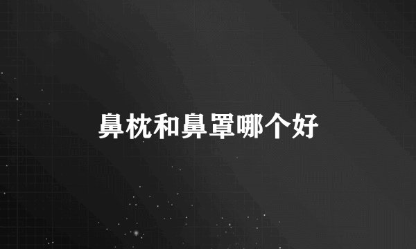 鼻枕和鼻罩哪个好