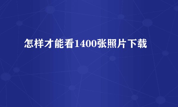 怎样才能看1400张照片下载