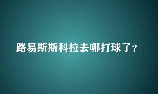 路易斯斯科拉去哪打球了?