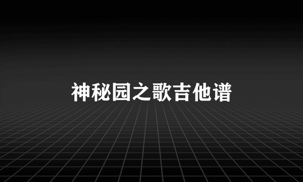 神秘园之歌吉他谱