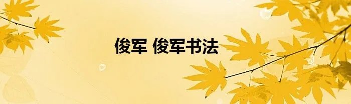 俊军 俊军书法