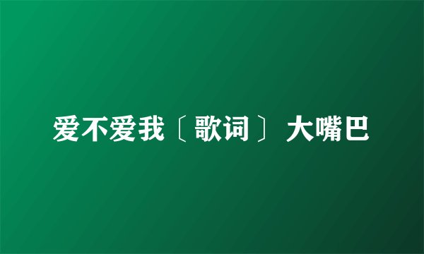 爱不爱我〔歌词〕 大嘴巴