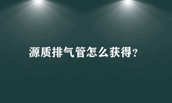 源质排气管怎么获得？