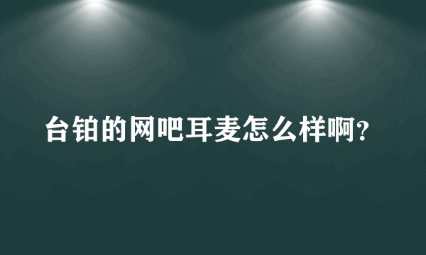 台铂的网吧耳麦怎么样啊？
