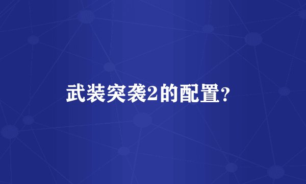 武装突袭2的配置？