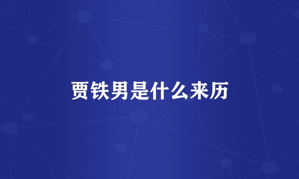 贾铁男是什么来历