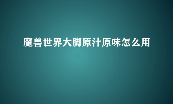 魔兽世界大脚原汁原味怎么用