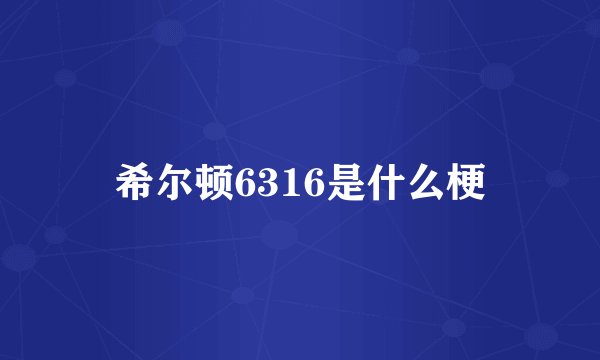 希尔顿6316是什么梗