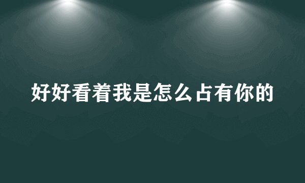 好好看着我是怎么占有你的