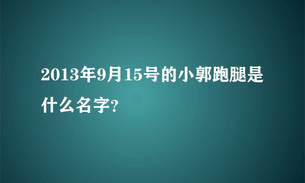 2013年9月15号的小郭跑腿是什么名字？