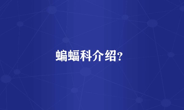 蝙蝠科介绍?