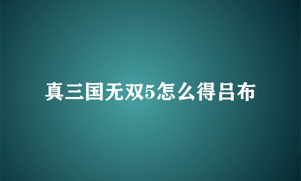 真三国无双5怎么得吕布