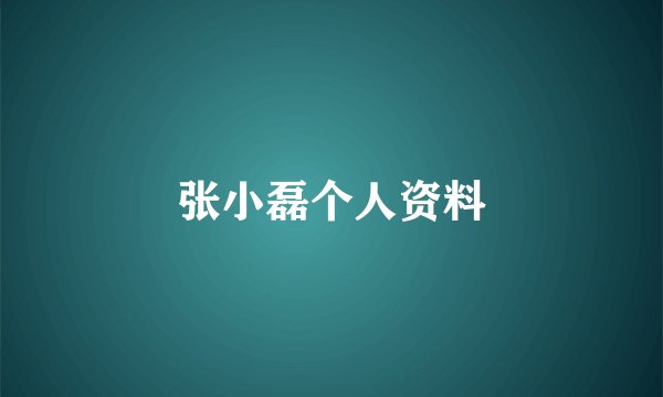 张小磊个人资料