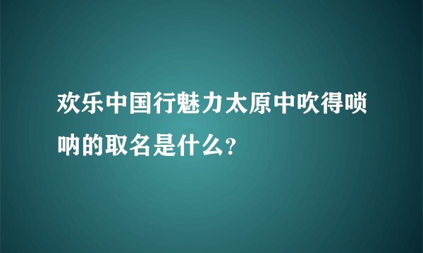 欢乐中国行魅力太原中吹得唢呐的取名是什么？