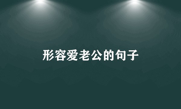 形容爱老公的句子