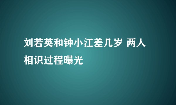 刘若英和钟小江差几岁 两人相识过程曝光