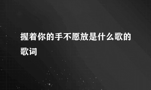 握着你的手不愿放是什么歌的歌词