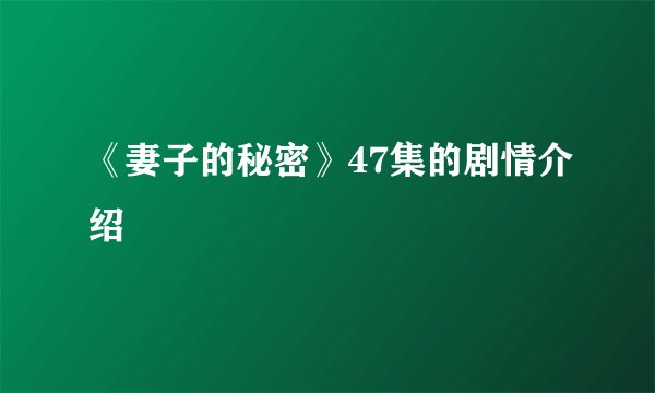 《妻子的秘密》47集的剧情介绍