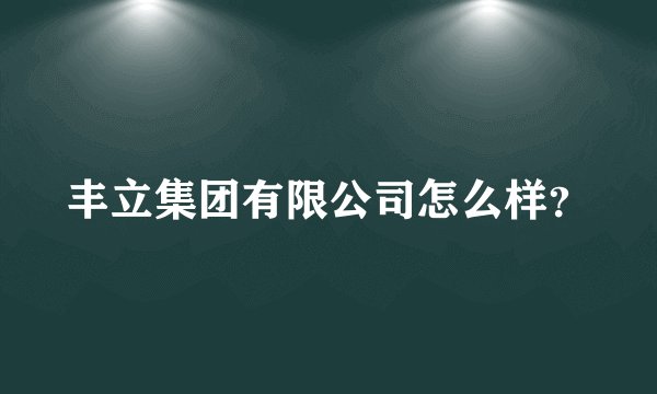 丰立集团有限公司怎么样？