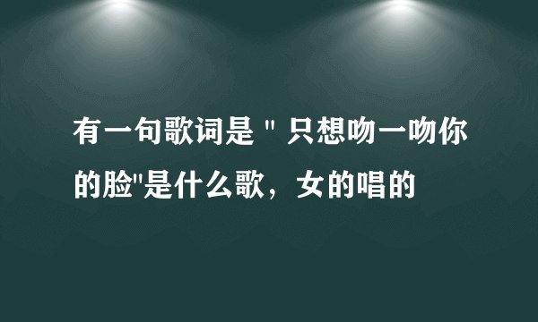有一句歌词是"只想吻一吻你的脸