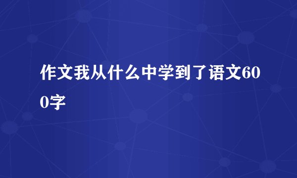 作文我从什么中学到了语文600字
