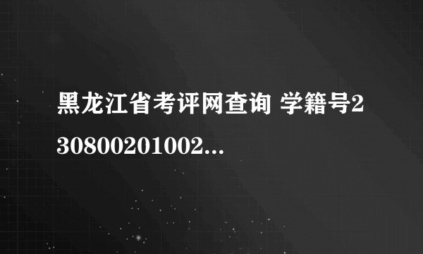 黑龙江省考评网查询 学籍号2308002010021538
