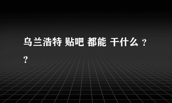 乌兰浩特 贴吧 都能 干什么 ？？