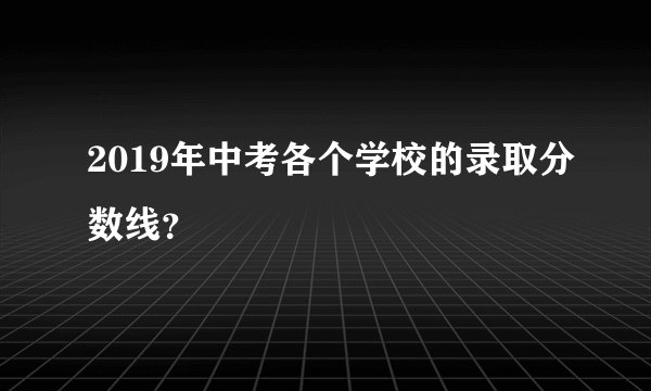 2019年中考各个学校的录取分数线？