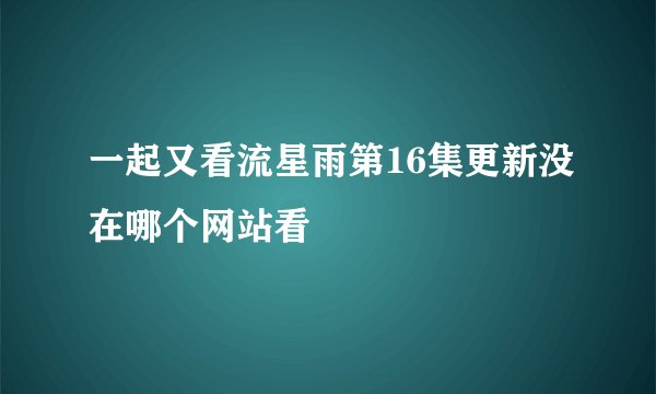 一起又看流星雨第16集更新没在哪个网站看