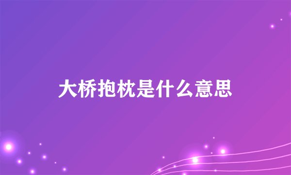 大桥抱枕是什么意思