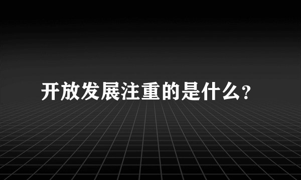 开放发展注重的是什么？